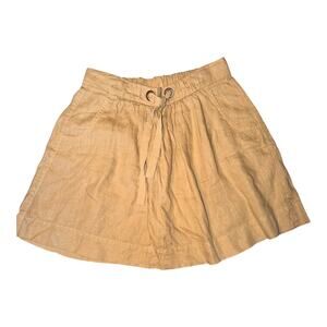 J.Crew Women’s Size 0 Beige Monterey 100% Linen Drawstring Mini Skirt